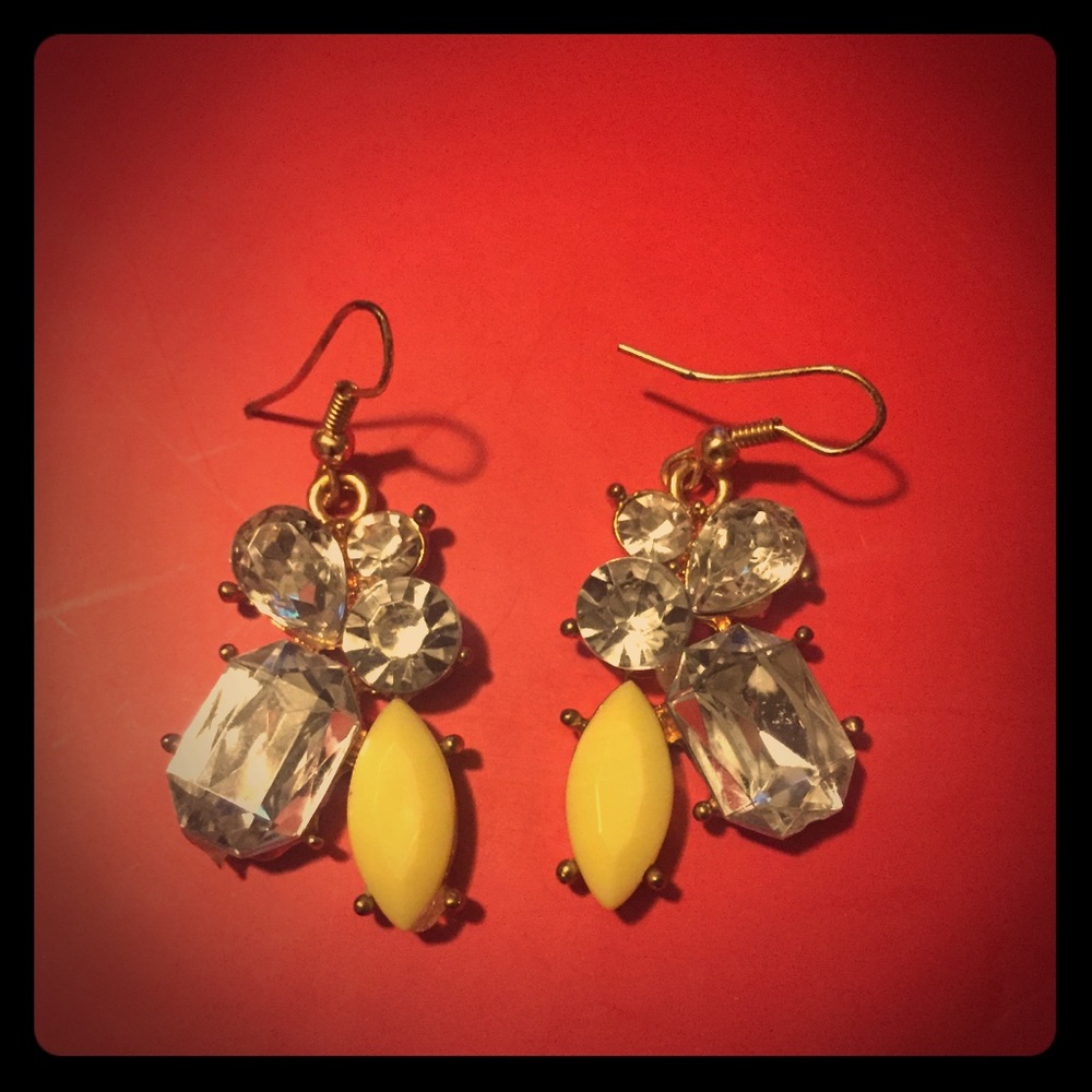 Yellow dangle earrings